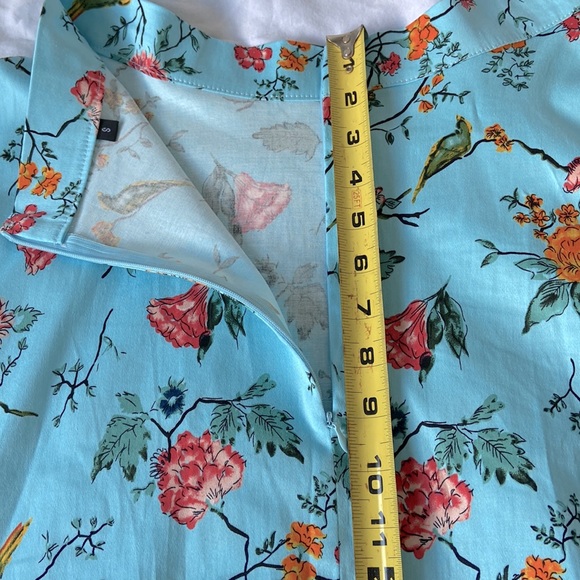 Blue Floral skirt with birds - Picture 8 of 10